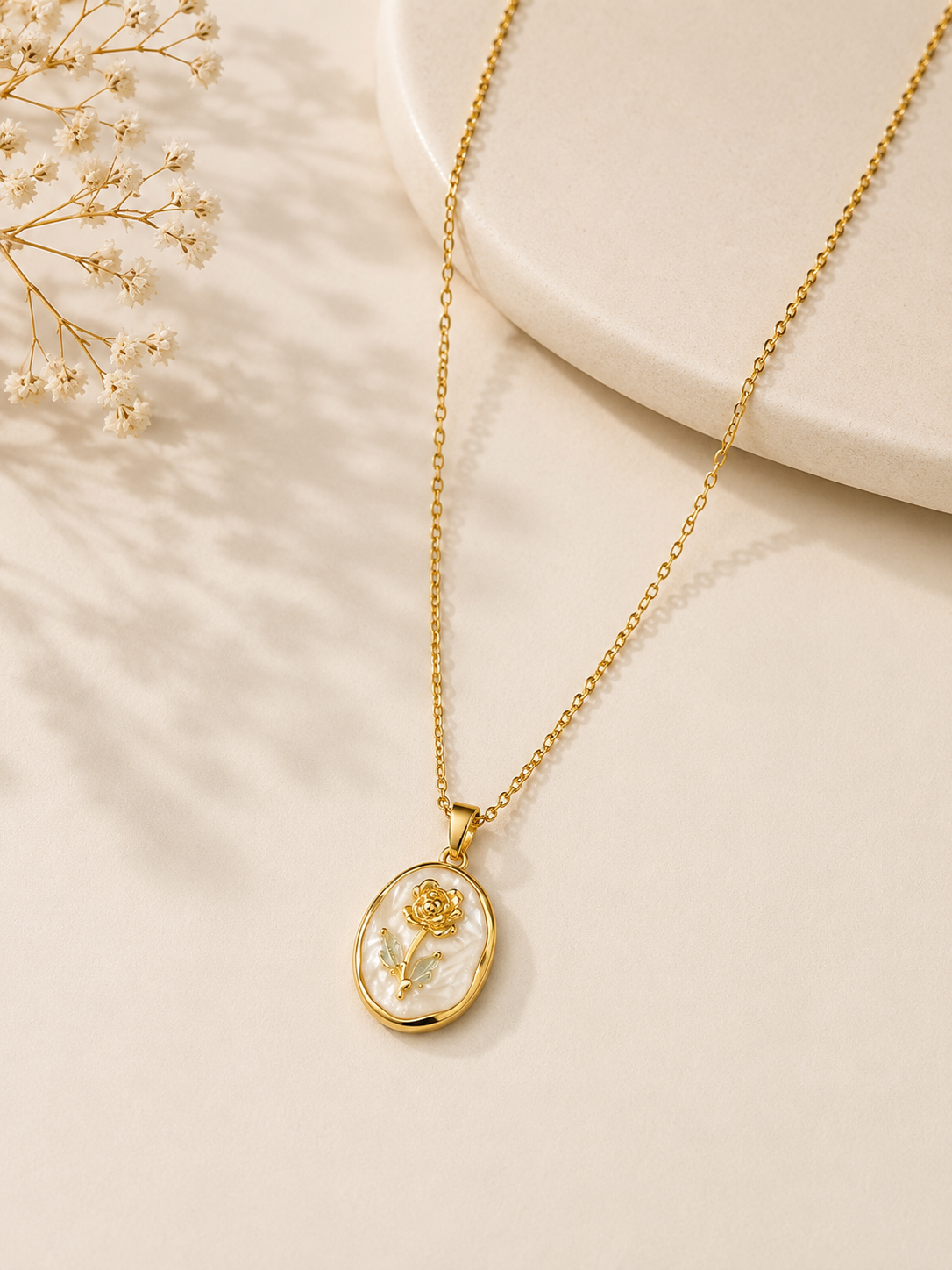 Sanyian Rose Reverie Pendant Necklace
