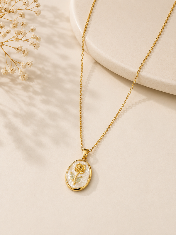 Sanyian Rose Reverie Pendant Necklace