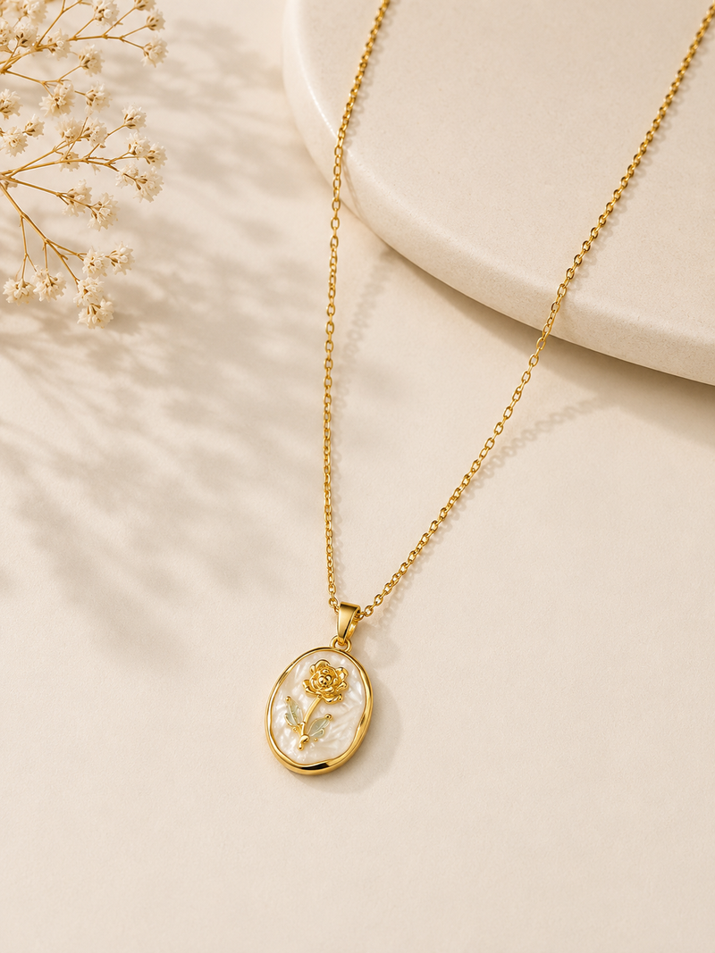 Sanyian Rose Reverie Pendant Necklace