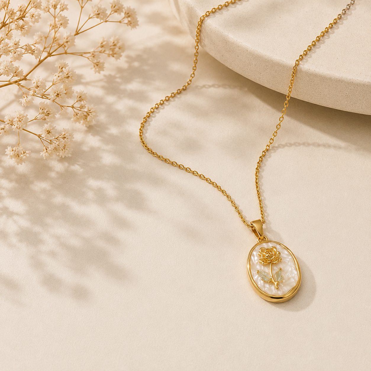 Sanyian Rose Reverie Pendant Necklace