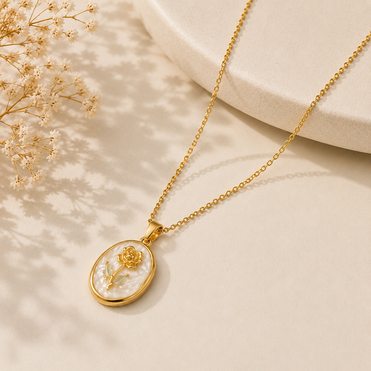 Sanyian Rose Reverie Pendant Necklace