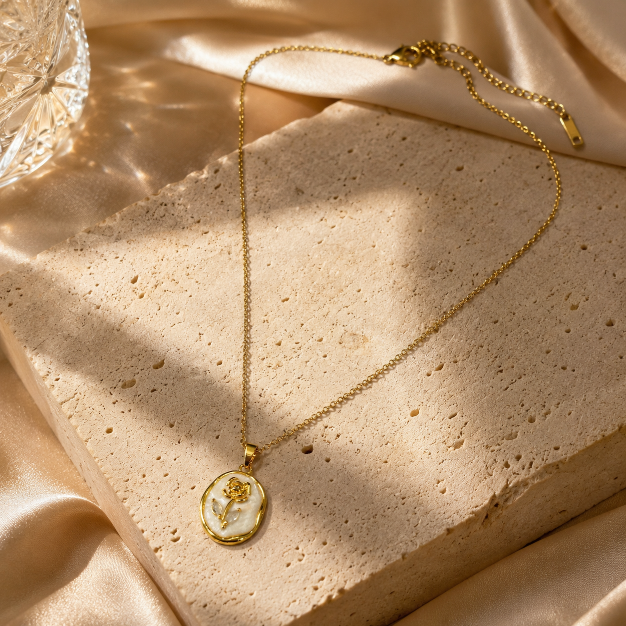 Sanyian Rose Reverie Pendant Necklace