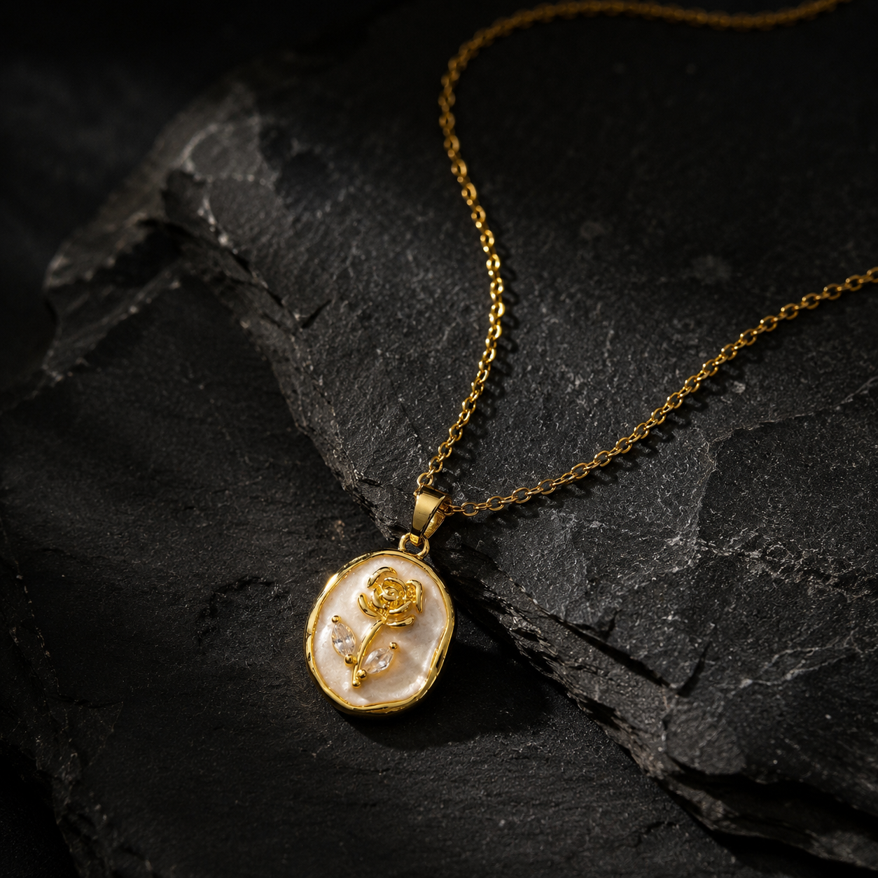 Sanyian Rose Reverie Pendant Necklace