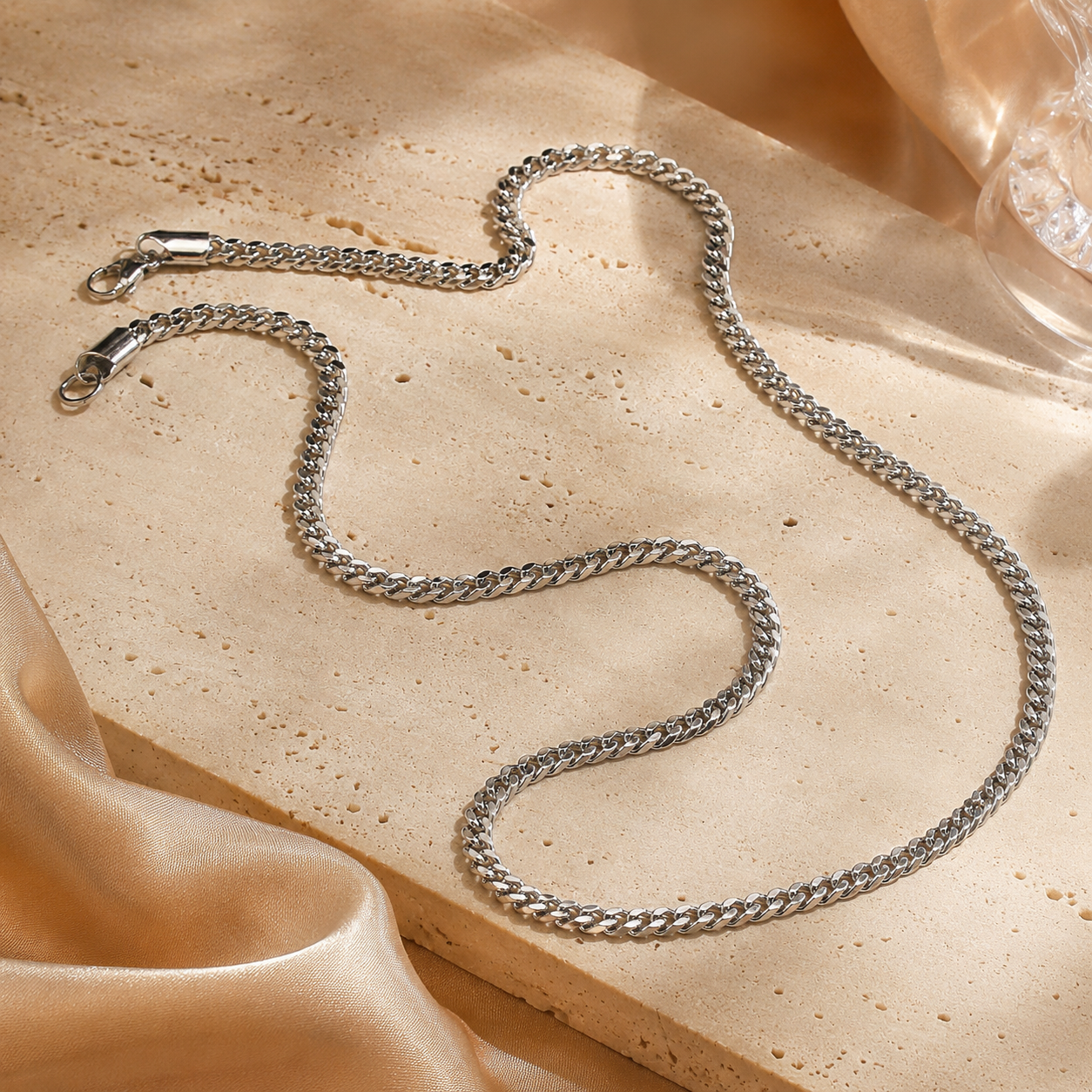 Sanyian Silver Cuban Link Chain