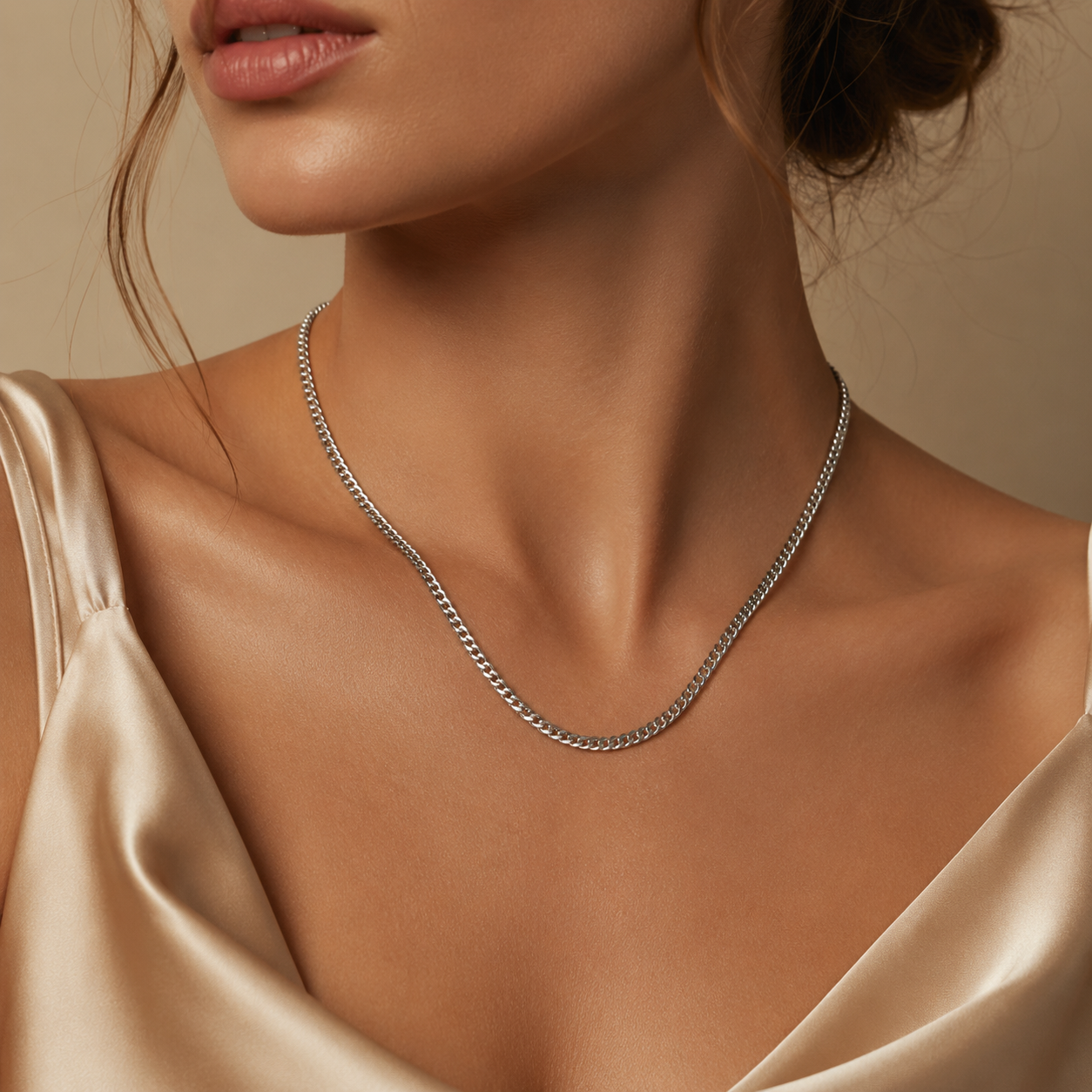 Sanyian Silver Cuban Link Chain